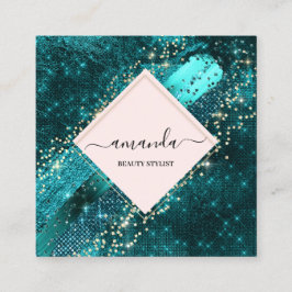 Tarjeta De Visita Cuadrada Elevar tu marca con oro profesional con marco