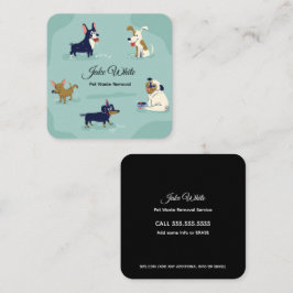 Tarjeta De Visita Cuadrada Eliminación de residuos del mascota