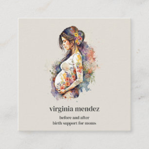 Tarjeta De Visita Cuadrada Embarazo con lactancia en la madre Bloom Doula