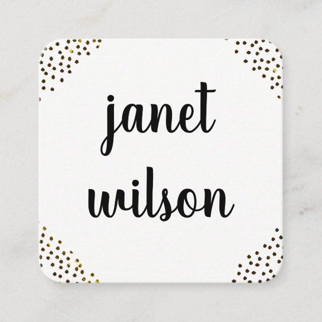 Tarjeta De Visita Cuadrada Embellecimientos con manchas de moda (Anverso)