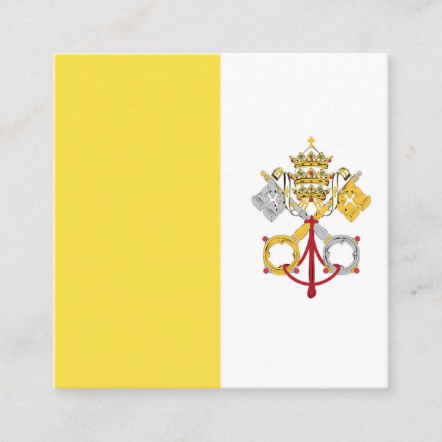 Tarjeta De Visita Cuadrada Emblema de la bandera de la Ciudad del Vaticano (Anverso)