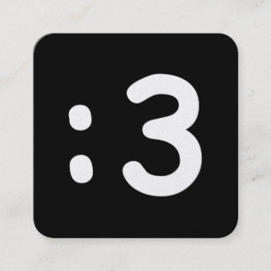 Tarjeta De Visita Cuadrada Emoticono de Cara de Gato :3