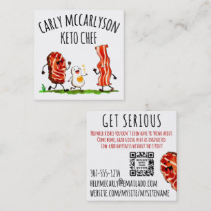 Tarjeta De Visita Cuadrada Empresa de catering de chef personal Keto de huevo
