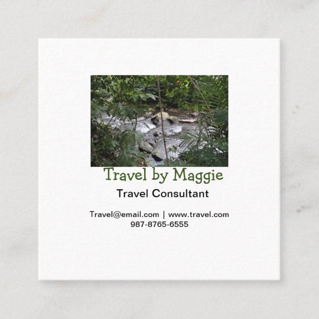 Tarjeta De Visita Cuadrada Empresa de consultores de viajes agrega nombres de (Anverso)