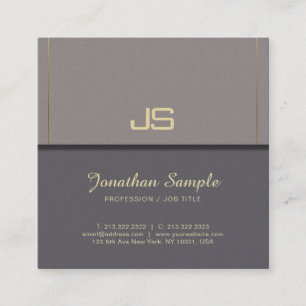 Tarjeta De Visita Cuadrada Empresario Elite Monogram Plain Luxe