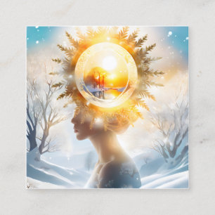 Tarjeta De Visita Cuadrada En invierno, el sol no es tan fuerte como