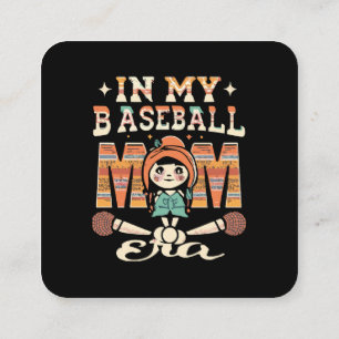 Tarjeta De Visita Cuadrada En la era de mi mamá de béisbol
