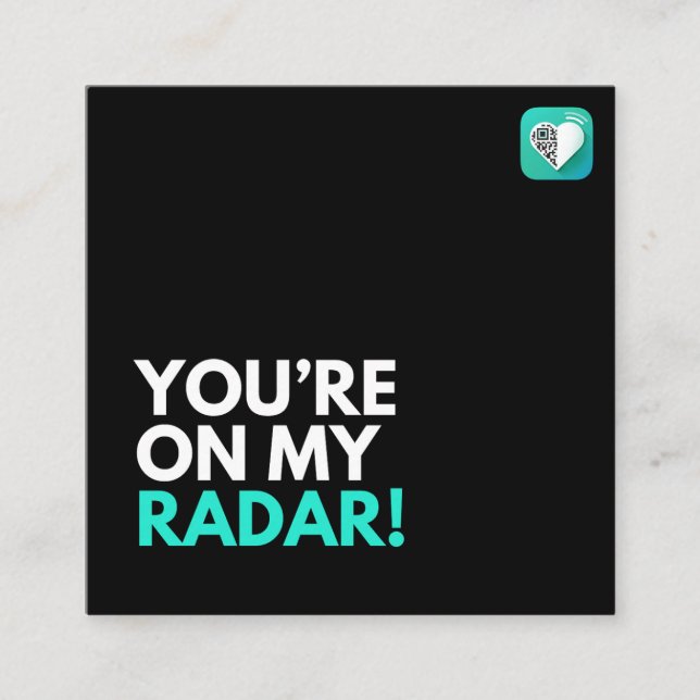 Tarjeta De Visita Cuadrada En mi radar (Anverso)