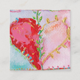 Tarjeta De Visita Cuadrada Encantador Corazón