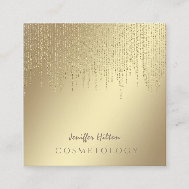 Tarjeta De Visita Cuadrada Encantador Lujo suave brillante dorado brillante (Anverso)