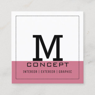 Tarjeta De Visita Cuadrada Encanto moderno monograma profesional