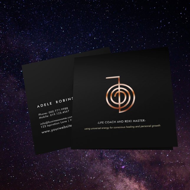 Tarjeta De Visita Cuadrada Encargado de la Vida Maestro de Reiki (Subido por el creador)