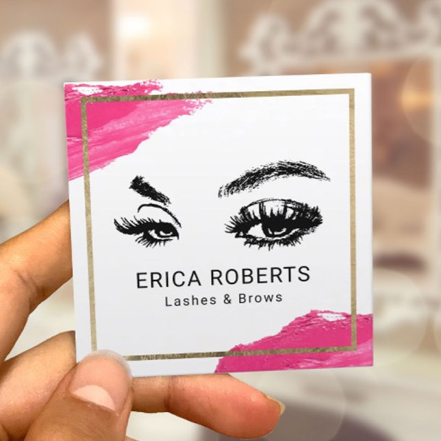Tarjeta De Visita Cuadrada Encendidos Eyelash Makeup Artista Salón Moderno De (Subido por el creador)