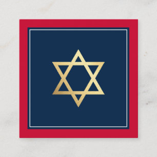 Tarjeta De Visita Cuadrada ENCLOSURE insertar barra logotipo Mitzvah código Q