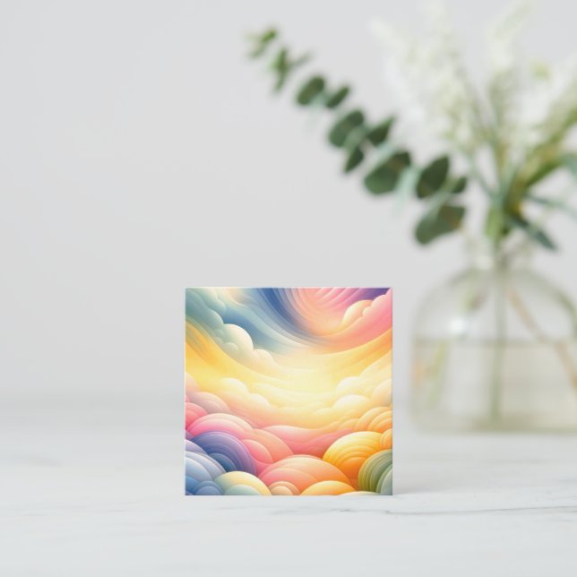 Tarjeta De Visita Cuadrada Encontrar la paz en las oníricas nubes (Anverso de pie)