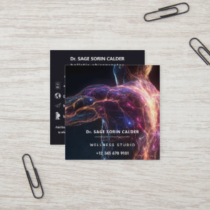 Tarjeta De Visita Cuadrada Energía Aura Corriente Radiante