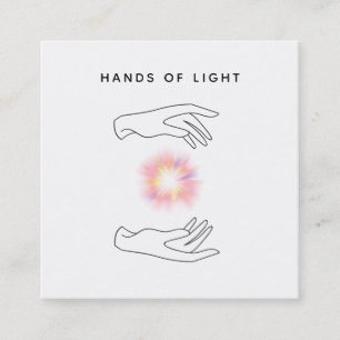 Tarjeta De Visita Cuadrada *~* Energía Manos de la bola de la luz de Reiki cu