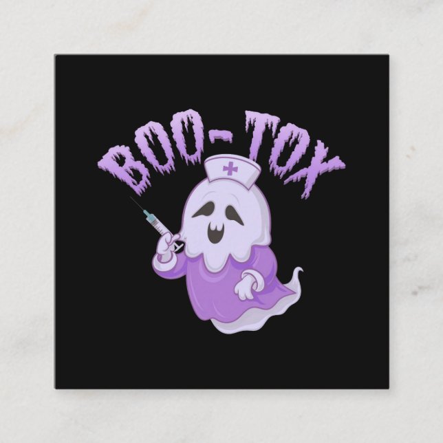 Tarjeta De Visita Cuadrada Enfermera con inyección de Botox (Anverso)