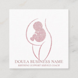 Tarjeta De Visita Cuadrada Enfermera de embarazo de doula recién mamá entrena