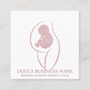 Tarjeta De Visita Cuadrada Enfermera de embarazo de doula recién mamá entrena
