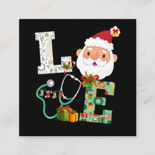 Tarjeta De Visita Cuadrada Enfermera Navidades de amor Santa Navidad celebra
