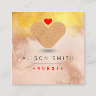 Tarjeta De Visita Cuadrada Enfermero/ Enfermero pediátrico/ cuidador