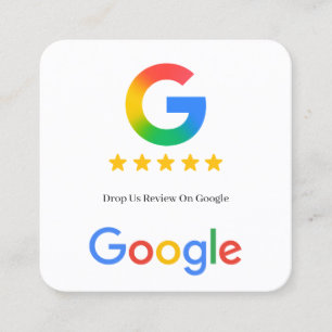 Tarjeta De Visita Cuadrada Enlace de código QR de reseña de Google sin contac