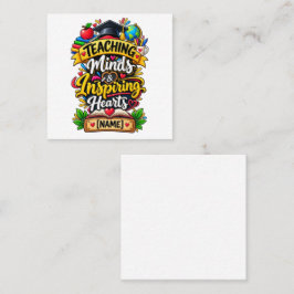 Tarjeta De Visita Cuadrada Enseñando Mentes e Inspirando Corazones Inspirador