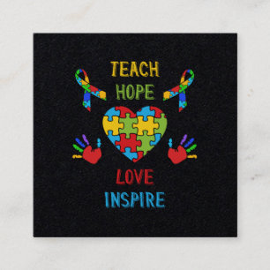Tarjeta De Visita Cuadrada Enseñar esperanza amor inspira