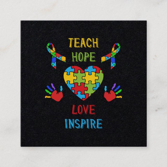 Tarjeta De Visita Cuadrada Enseñar esperanza amor inspira (Anverso)