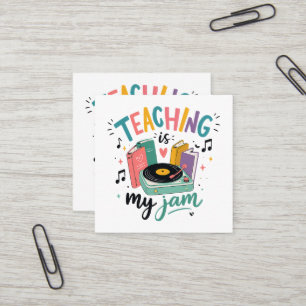 Tarjeta De Visita Cuadrada Enseñar Retro Es Mi Pasión Vinilo Profesor