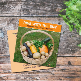 Tarjeta De Visita Cuadrada Entrega de hortalizas orgánicas,