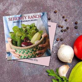 Tarjeta De Visita Cuadrada Entrega de vegetales orgánicos, granja