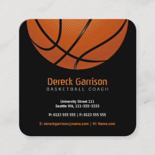 Tarjeta De Visita Cuadrada entrenador de baloncesto   Deporte