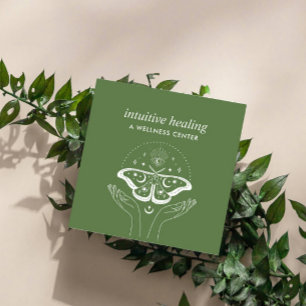 Tarjeta De Visita Cuadrada Entrenador Espiritual de Yoga de la Luna del Ojo T
