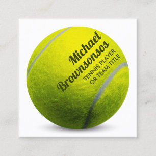 Tarjeta De Visita Cuadrada Entrenador Jugador Escuela Deporte Tenis