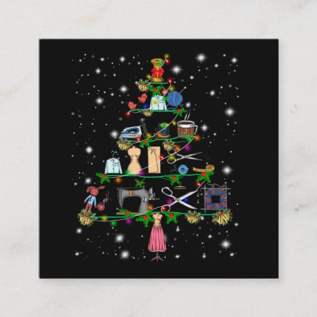 Tarjeta De Visita Cuadrada Equipamientos Crochet Iluminaciones cubiertas por  (Anverso)