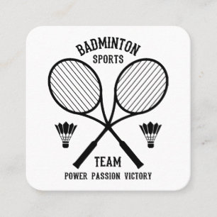 Tarjeta De Visita Cuadrada Equipo de deportes de bádminton