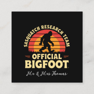Tarjeta De Visita Cuadrada Equipo Oficial de Investigación de Sasquatch: Caza