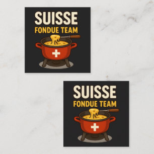 Tarjeta De Visita Cuadrada Equipo Suizo de Fondue