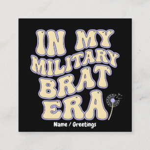 Tarjeta De Visita Cuadrada Era Retro Groovy de los Milita Brat Diente de León