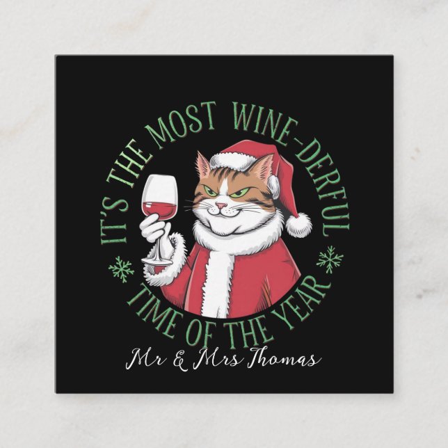 Tarjeta De Visita Cuadrada Es el momento más maravilloso del año (Anverso)