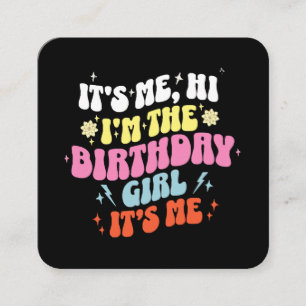 Tarjeta De Visita Cuadrada Es Mi Fiesta de Cumpleaños Chicas