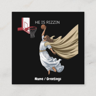 Tarjeta De Visita Cuadrada Es Rizzin Gracioso Jesús Jugando Retro De Balonces