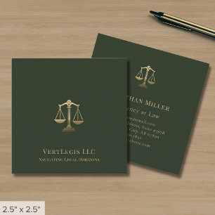 Tarjeta De Visita Cuadrada Escala de oro de la justicia