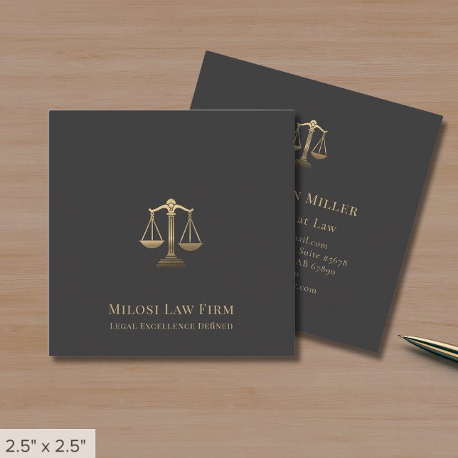 Tarjeta De Visita Cuadrada Escalas de justicia de alto nivel (Subido por el creador)