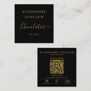 Tarjeta De Visita Cuadrada Escanear Código Qr Para Ordenar