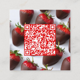 Tarjeta De Visita Cuadrada Escanear fresas de chocolate con código