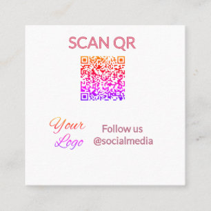 Tarjeta De Visita Cuadrada Escanear para ver el menú restaurante hotel QR Agr