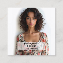 Tarjeta De Visita Cuadrada Escaneo fotográfico QR